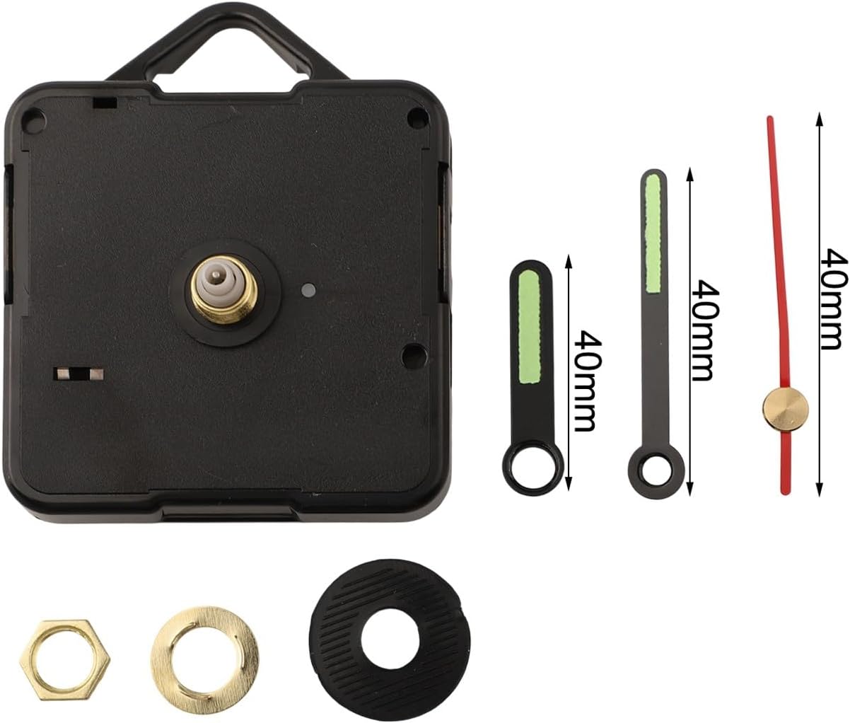 Silent Fluorescent Wall Clock Movement DIY Kit, Luminous Quartz Mechanism with 13mm Shaft for 2-3mm Thick Panels, Accurate Low Noise Replacement Parts for Home Decor Repair Projects