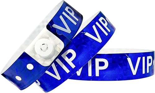 Miniatura 7 de Ouchan Pulseras holográficas de plástico VIP doradas, paquete de 100 pulseras de vinilo para eventos y fiestas
