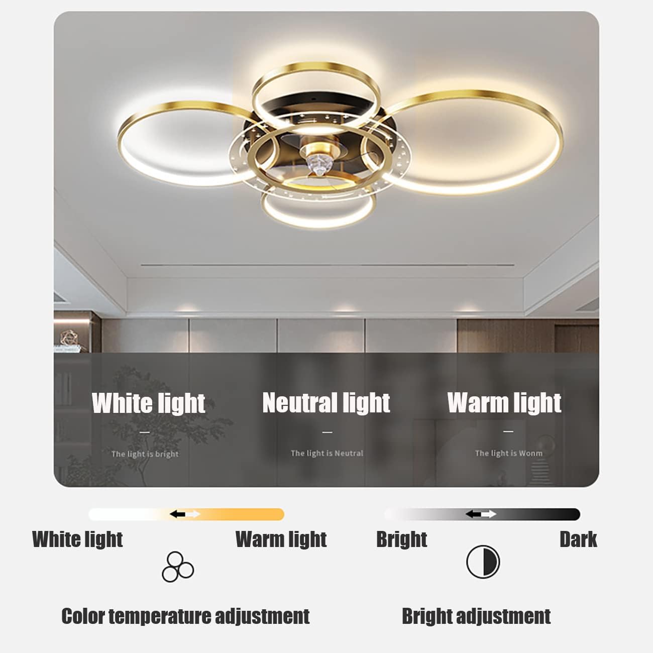 YUEGOO Ceiling Fans with Lamps,Living Room Ceiling Fans with Lights and Remote Reversible Silentd Big Fan with App Led Dimmable Ceiling Lights with Timer for Bedroom