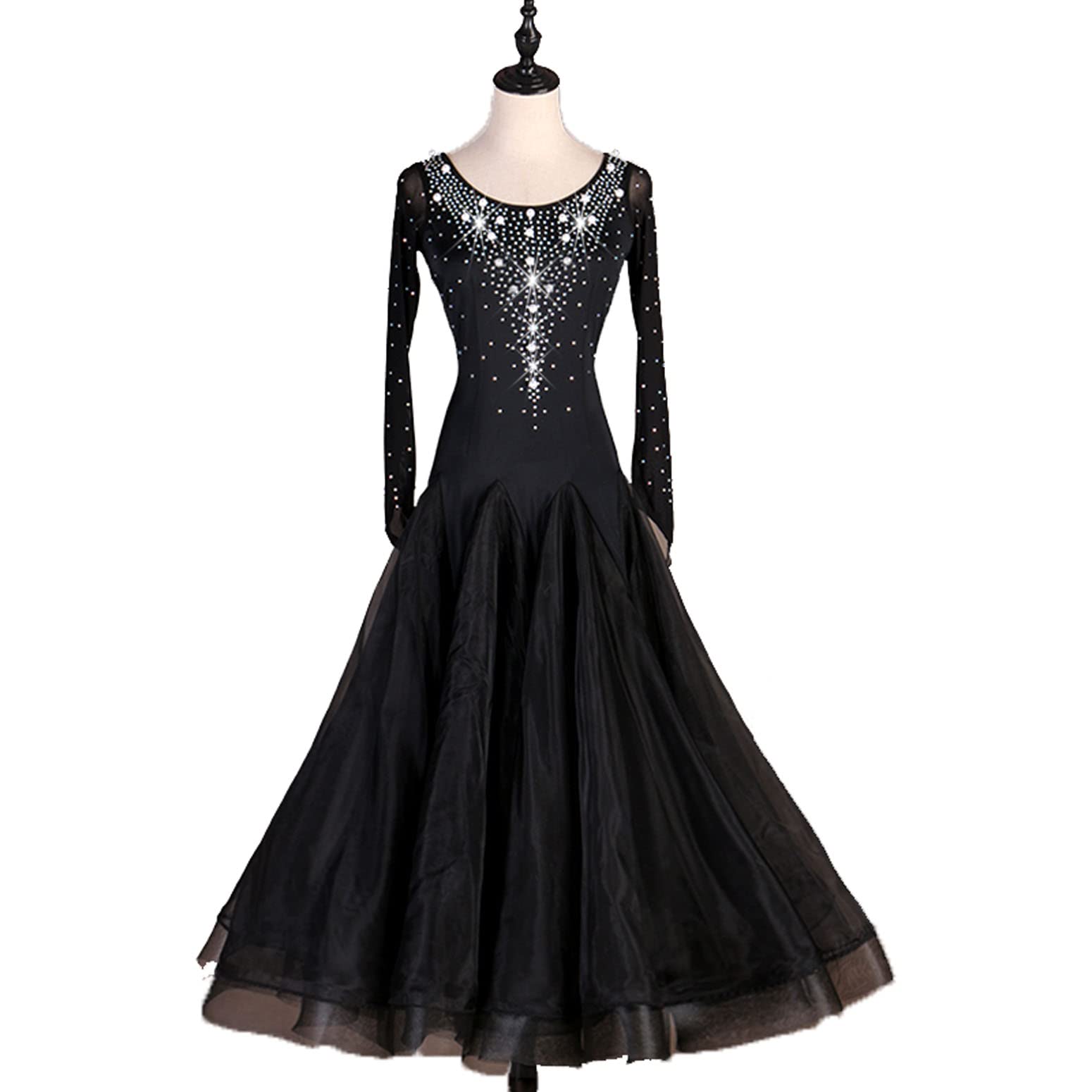 JRUIAProfessional Ballroom Dance Dresses for Women Mesh Waltz Competition Performance Costume National Standard Clothes