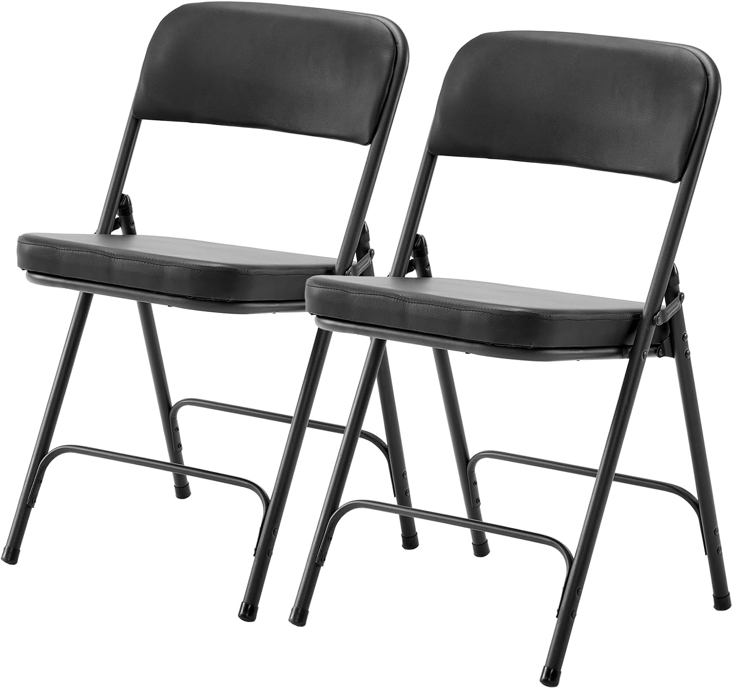 Karl home Black Folding Chairs 2 Pack with Thick Padded