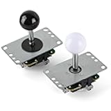 Umierke Arcade Game Machine Joystick for Home Use - High Precision Gaming Control，4 or 8 Way Mode Selectable，a black ball and a white ball