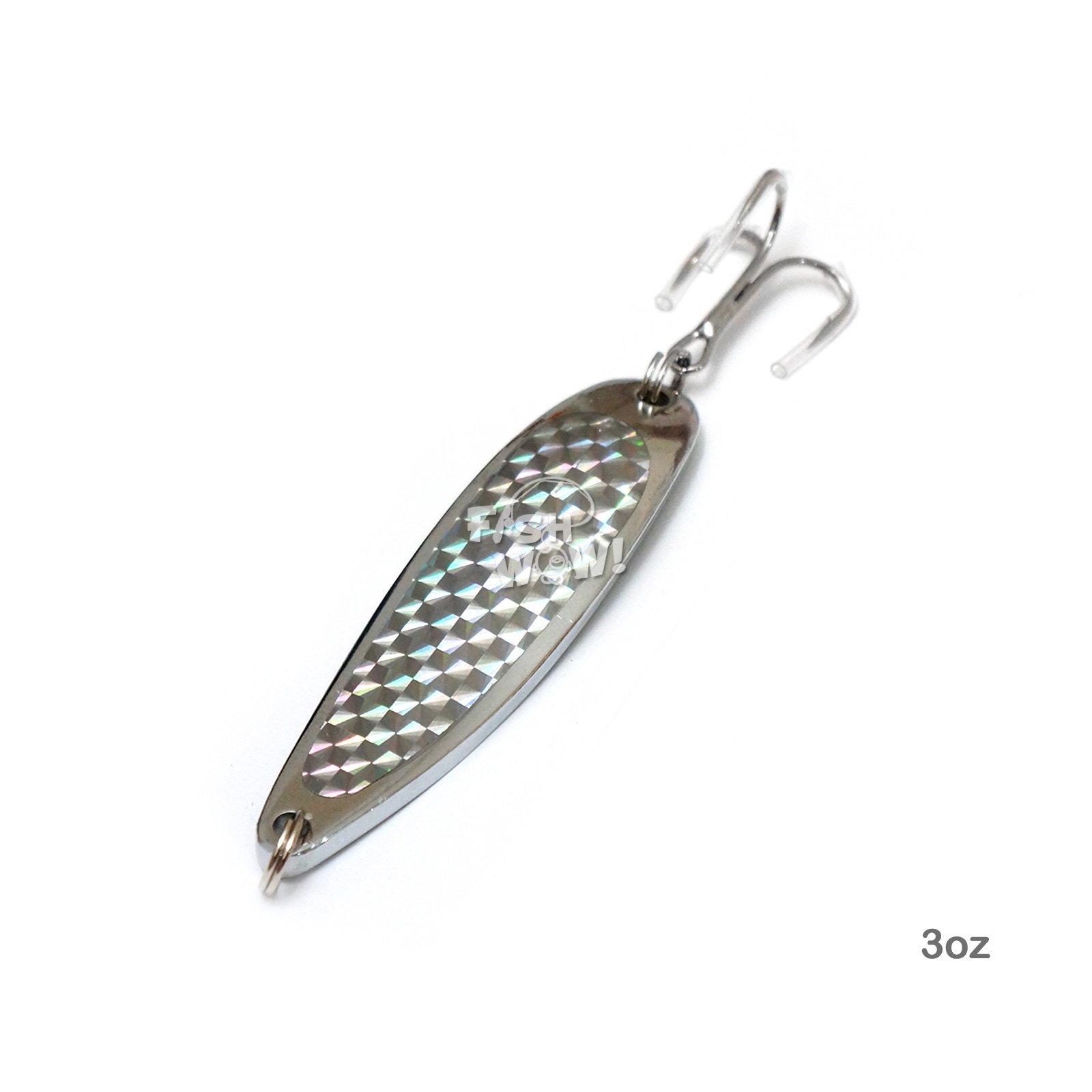 4pcs 3oz 6inch Fishing Spoon with Treble Hook Silver Tape - Fish WOW!®