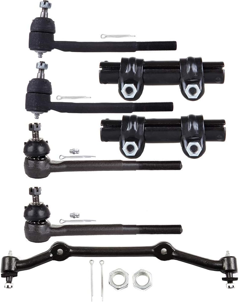 SCITOO 7-PC SET Suspension Kit - Fit For Chevy Blazer S10 S10 Blazer For GMC Jimmy For GMC S15 S15 Jimmy For GMC Sonoma Center Link - RWD Inner & Outer Tie Rod End Tie Rod Adjusting Sleeve 2WD/RWD