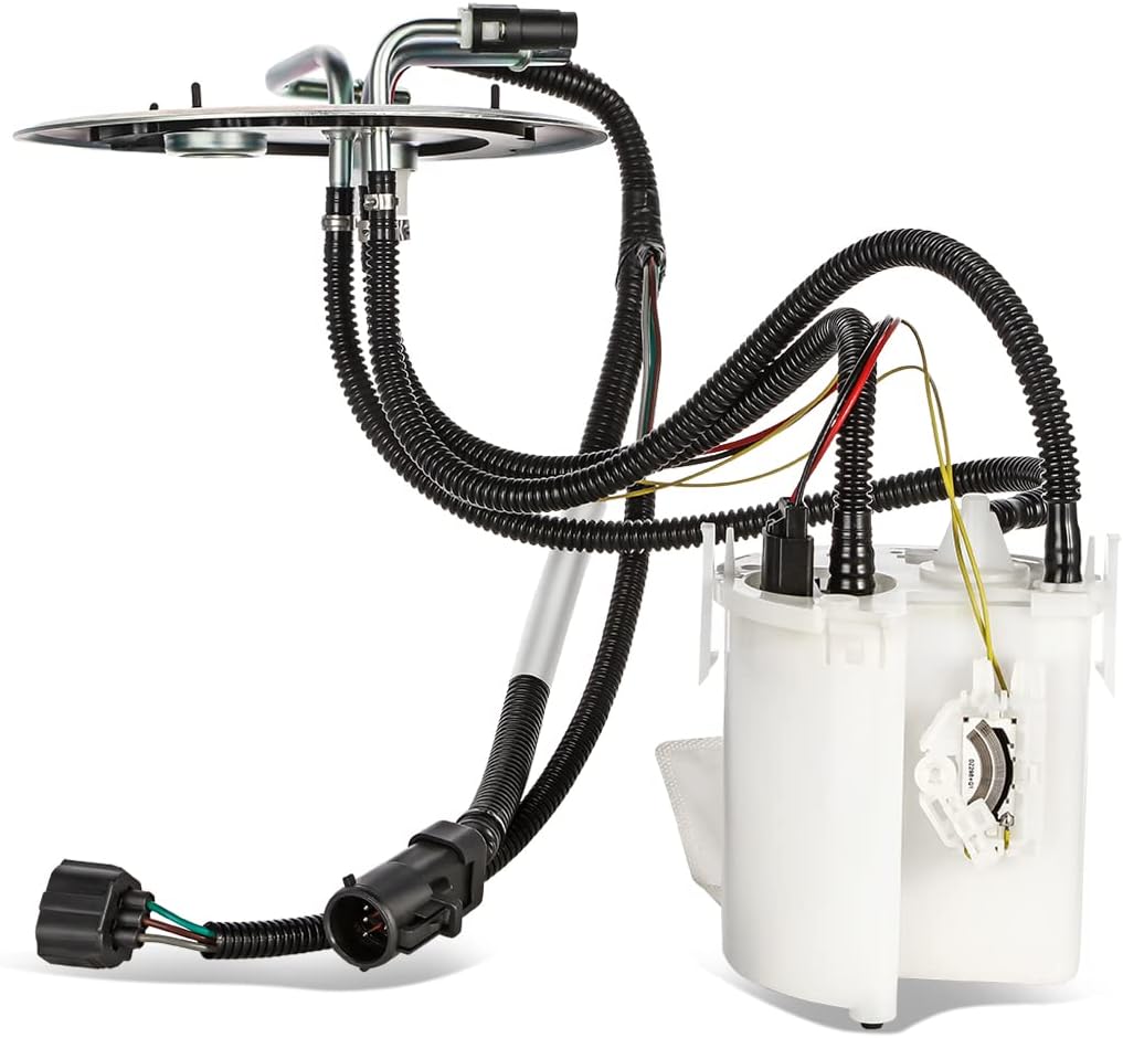 Auto Dynasty [California Emission] E2280M Electric Fuel Pump Assembly Module Compatible with Ford F250 F350 F450 F550 Super Duty 5.4L 6.8L (With Rear AFT Axle Fuel Tank) 2000-2004, 12V, White