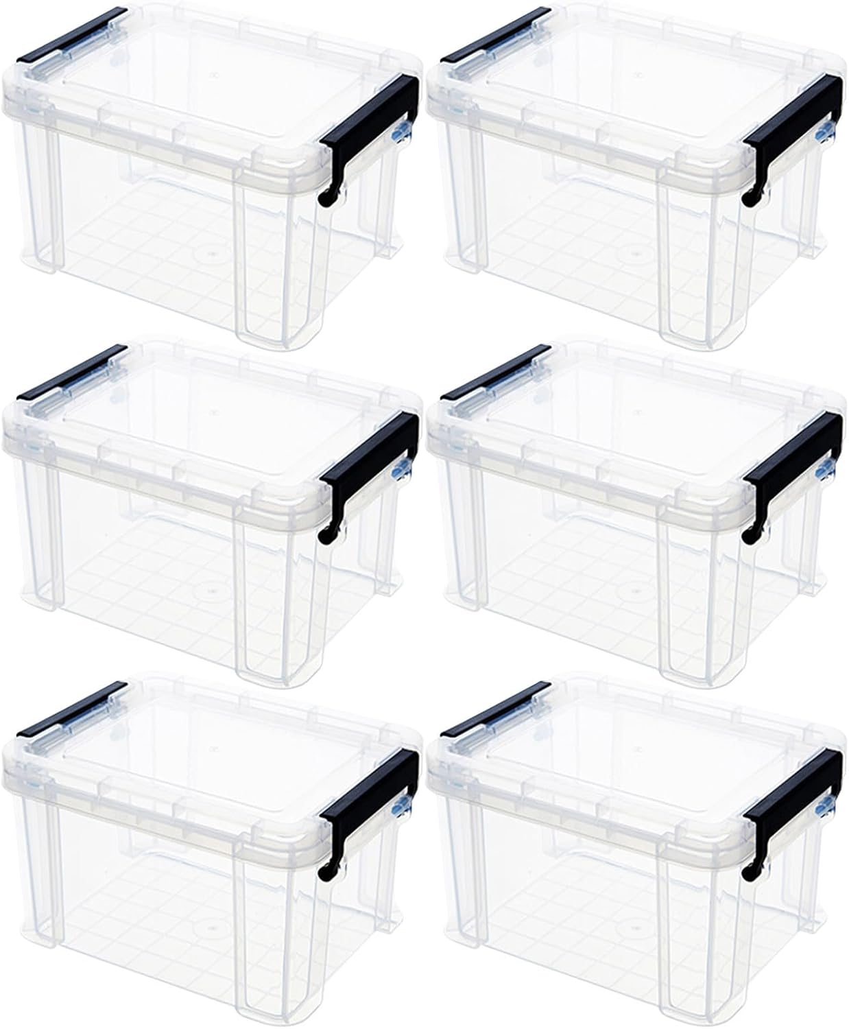 6pcs Mini Plastic Storage Box with Handle and Lid, Stackable Pp Storage Container for Stationery and Cosmetics, Space-saving and Deformation-resistant Organizer for Home Shelves