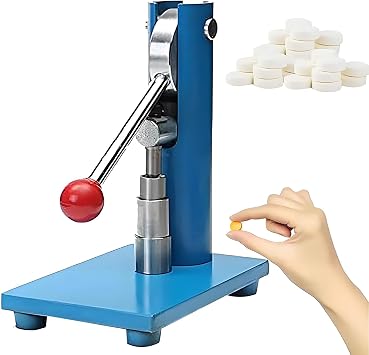 Tablet Press Machine, Small Lever-type Tablet Press, 3-12mm Manual Steel Powder Tablet Press Machine Pill Stamping Maker Tableting Tool for Laboratory Household 12mm