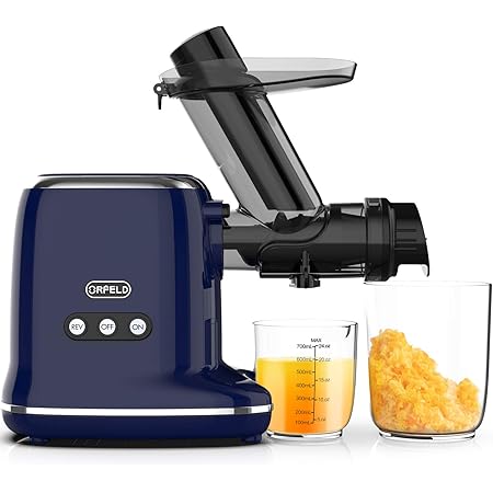 Cold Press Juicer, ORFELD Slow Masticating Juicer Extractor Easy to Clean with 92% Juice Yield & Pure Juice, Juicer Machines for Vegetables and Fruits (Blue)