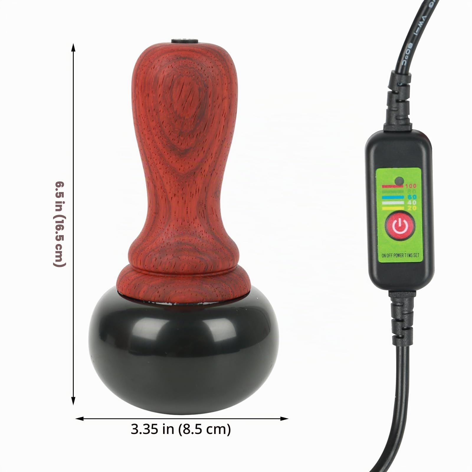 Elektrisches Hot-Stone-Massagegerät, Natürliches Bian-Stein Gua Sha-Kratzmassagegerät mit Fünf-Gang-Temperaturregelung für die Entspannungsbehandlung zu Hause, SPA, Schmerzlinderung