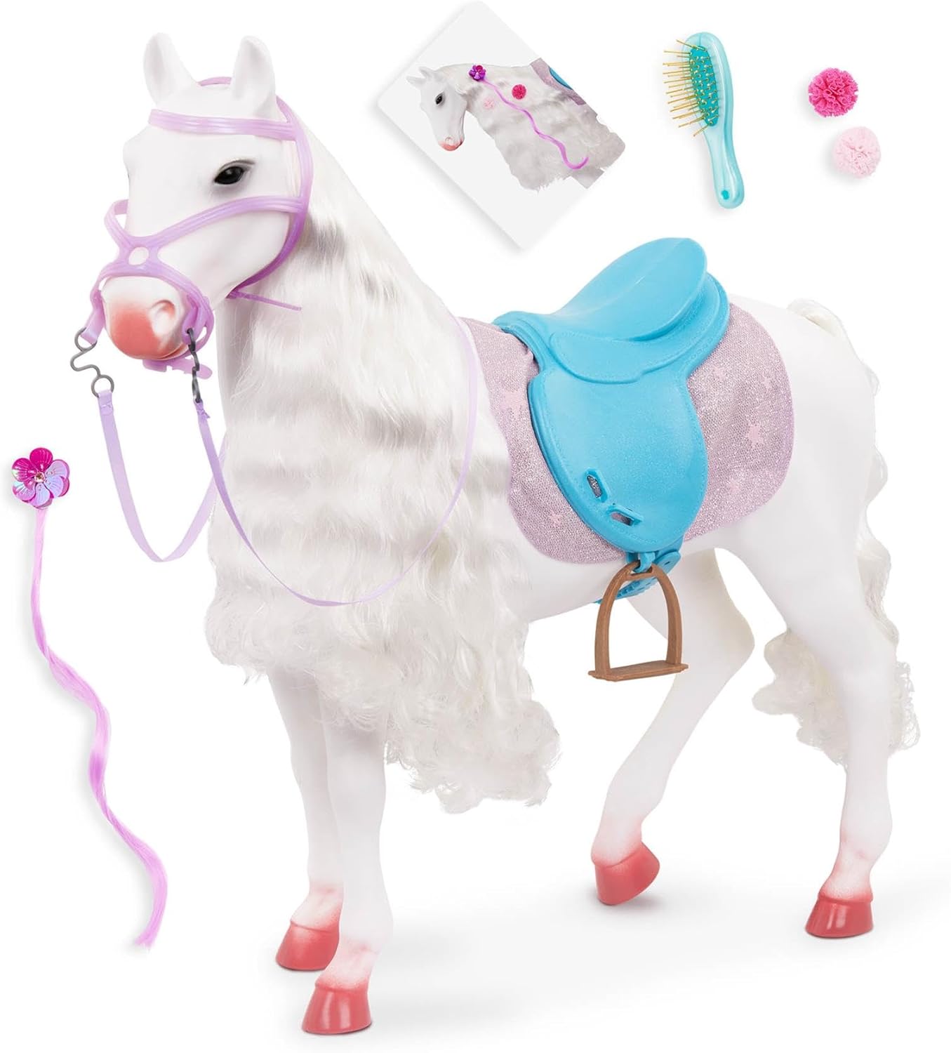 Our Generation - 20" Toy Horse - Hair Styling Piece - 18" Doll Accessory - Pretend Play - Toy for Kids Ages 3+ - Camarillo Hair Play Horse