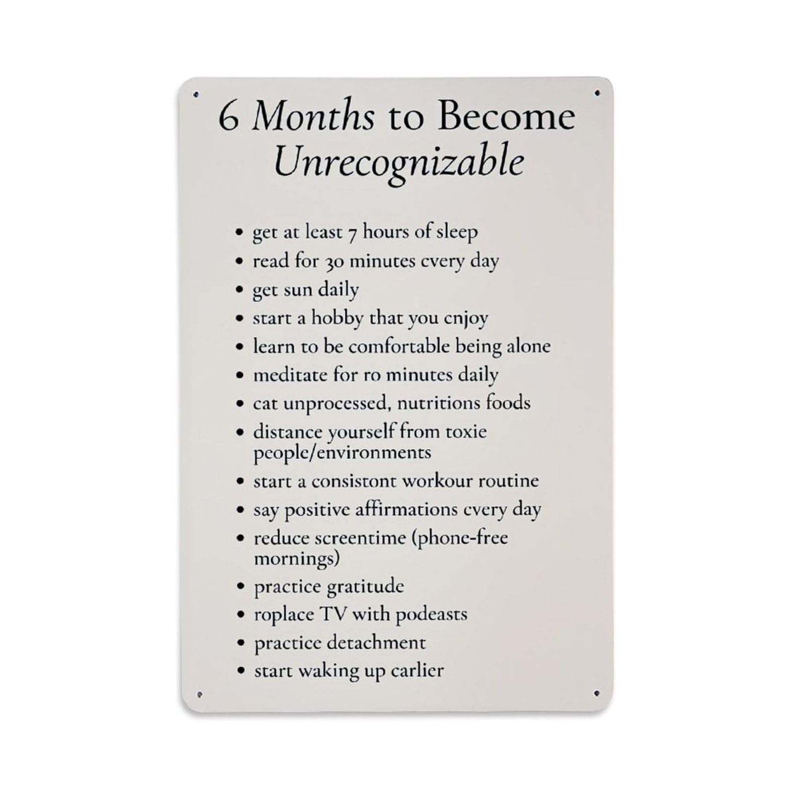 Jdfenggu Vintage Six Months To Become Unrecognizable Retro Metal Tin Sign, Metal Poster For Bar, Home, Man Cave, Kitchen, Laundry Room Art Decor 8X12 Inch