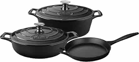 Amazon.com: La Cuisine Piece Enameled Cast Iron 5 pc Set