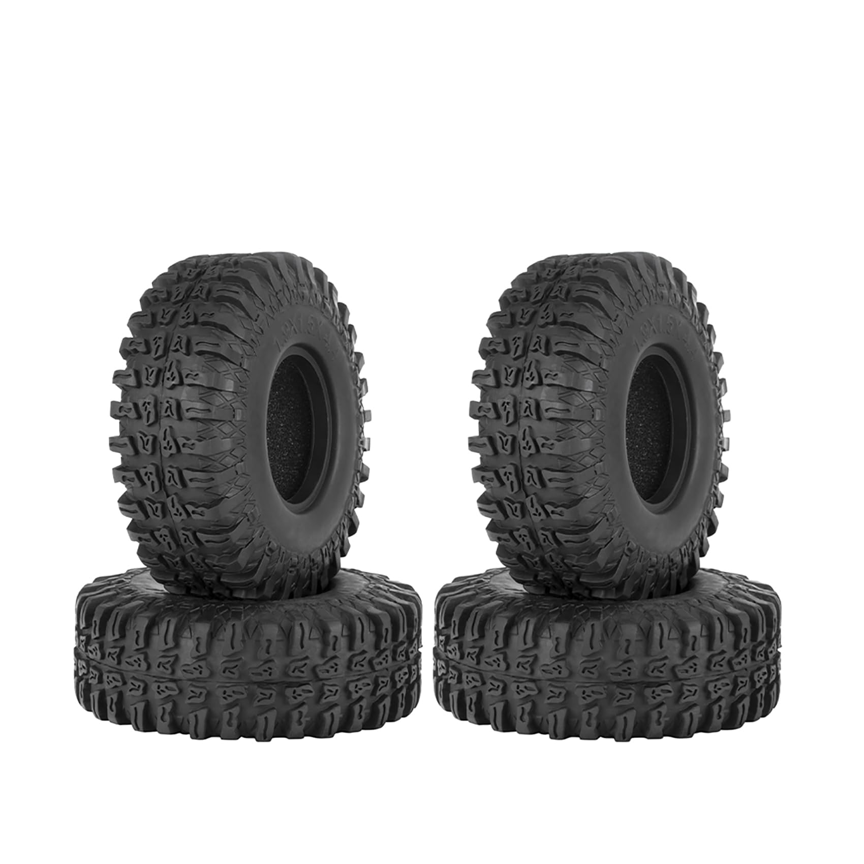 KINGCOO 4PCS RC Crawler Rubber Tires 1.9 inch Wheels Tyres for 1:10 RC Rock Crawler Car Off-road Model Car for Axial SCX10 90046 CC01 D90 D110 TF2 Tamiya TRX4 Gen8 Upgrade Parts (114x40mm)