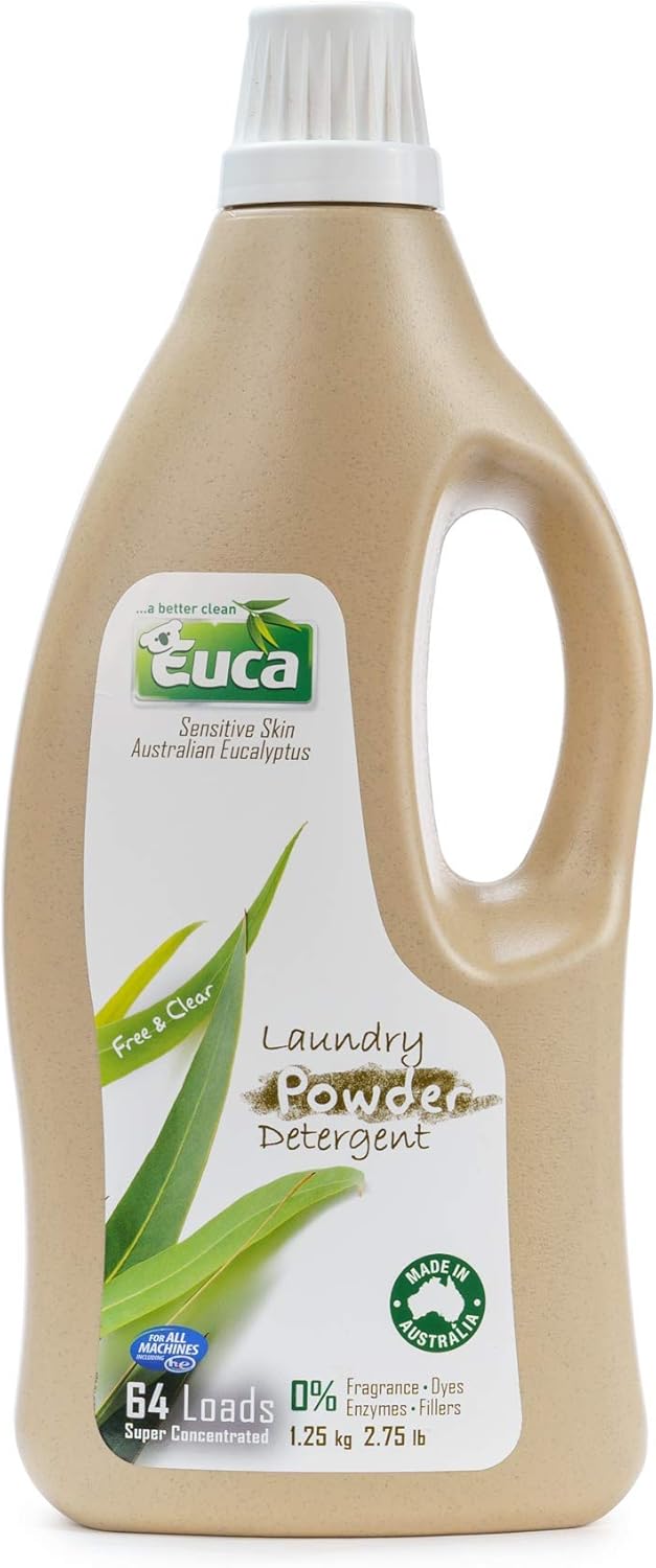 100% Australian Made - ECO-Friendly Eucalyptus Oil Laundry Powder Detergent, Super Concentrated, Hypoallergenic, No Synthetic Perfumes, 2.75 LB (Pack of 2)