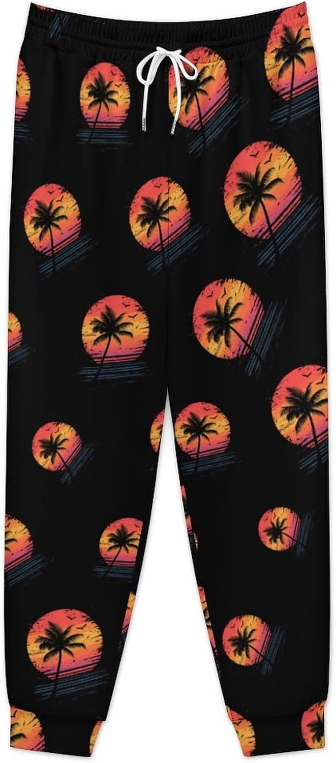 Sunset Palms Tree Casual Men's Sweatpants Lounge Pant 4X-Large