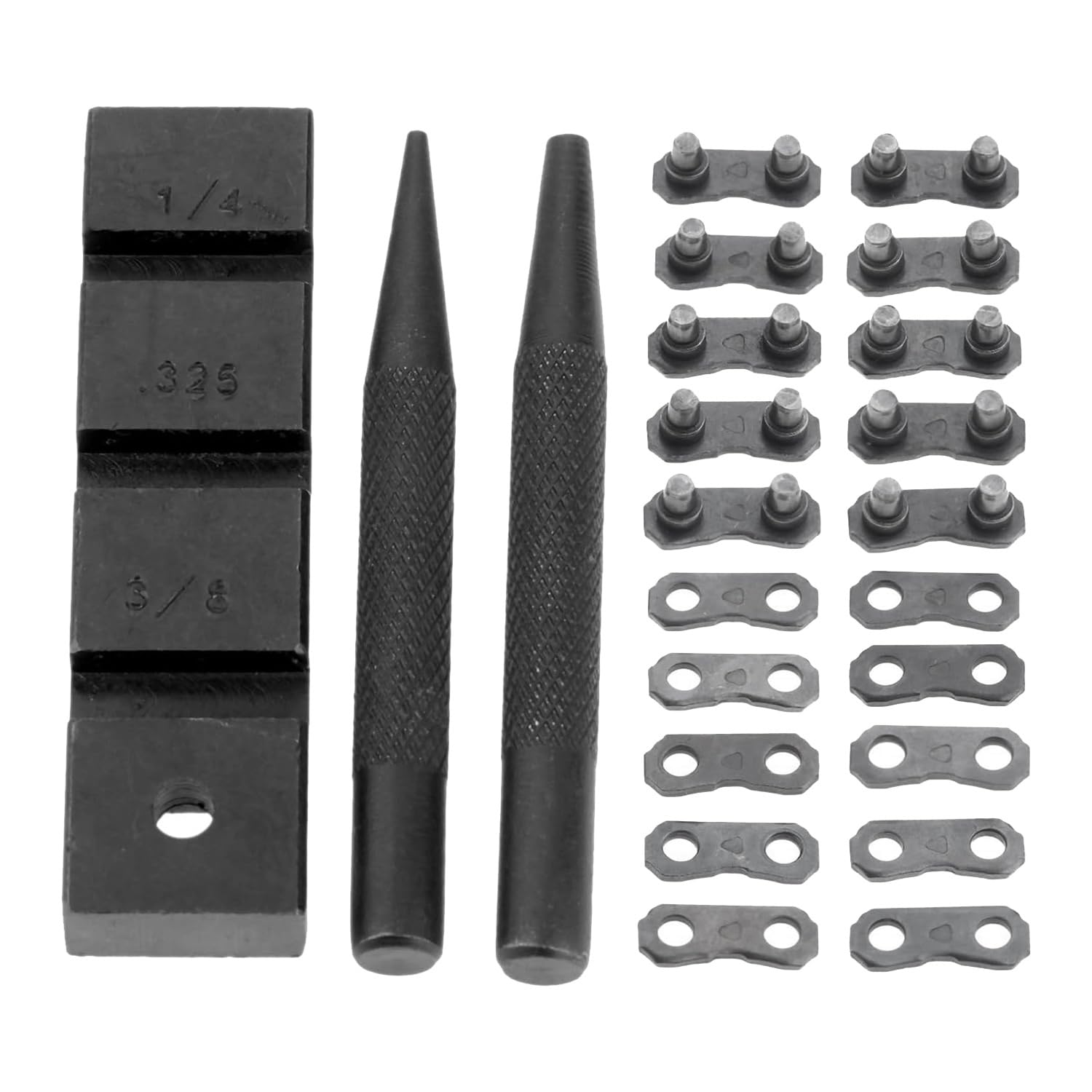 Pojedehy 3PCS Pocket Chainsaw Breaker Chain Saw Repairing Mending Tool Set Replacement Spare Parts Accessories with 10 Sets 0.325in Chainsaw Chain Joiner Link Repair