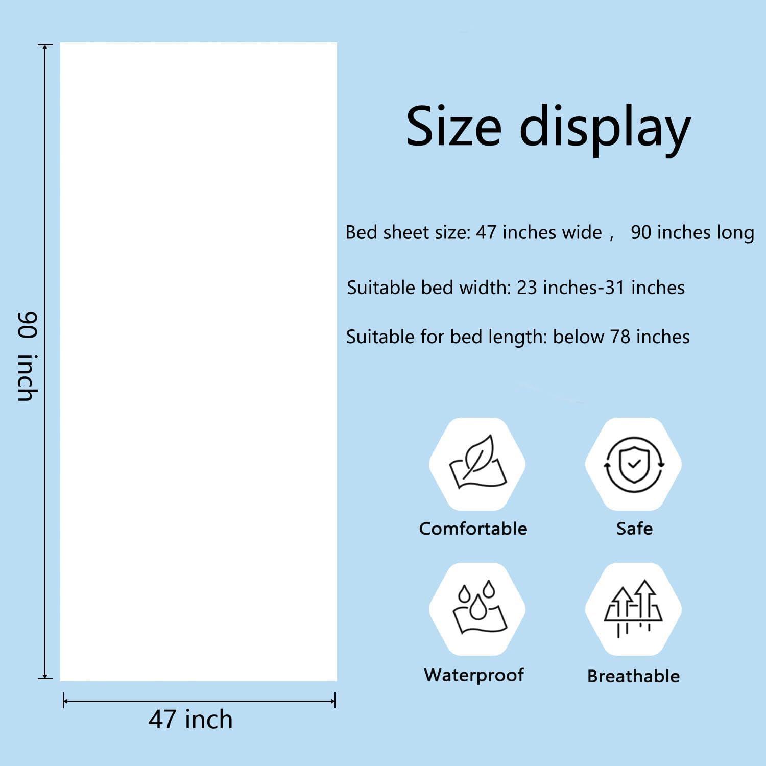 Premium Reusable Massage Table Sheets Bed Cover Fitted Sheet Protector for Esthetician and Master, Professional Linens, Waterproof and Oilproof, Stain, Machine Washable (White, 47 x 90 Inches)