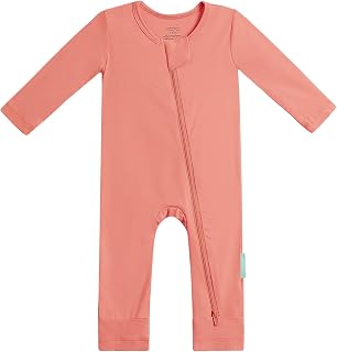 PurComfy Bamboo Viscose Baby Romper, Long Sleeve Pajmas for Boy Girl | Ideal For Sensitive Skin, One Piece Jumpsuit, Neutral for Boy Girl, 2-Way Zipper, Coverall Sleeper