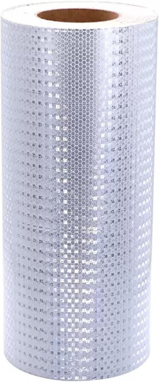 Reflective Tape,Reflective Safety Tape,Safety Warning Tape,Adhesive Warning Tape,50 Meters x 40 cm Reflective Tape Self-Adhesive Tape Warnig Tape High Intensity Reflective Sticker(White)