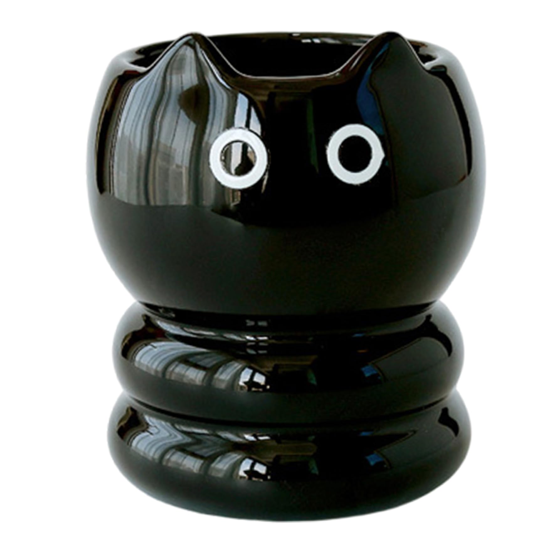 Uanqfegy Cat Toothbrush Holder - Ceramic Bathroom Toothbrush Holder with Stackable Design, Cute Cat Decor for Countertop Organization