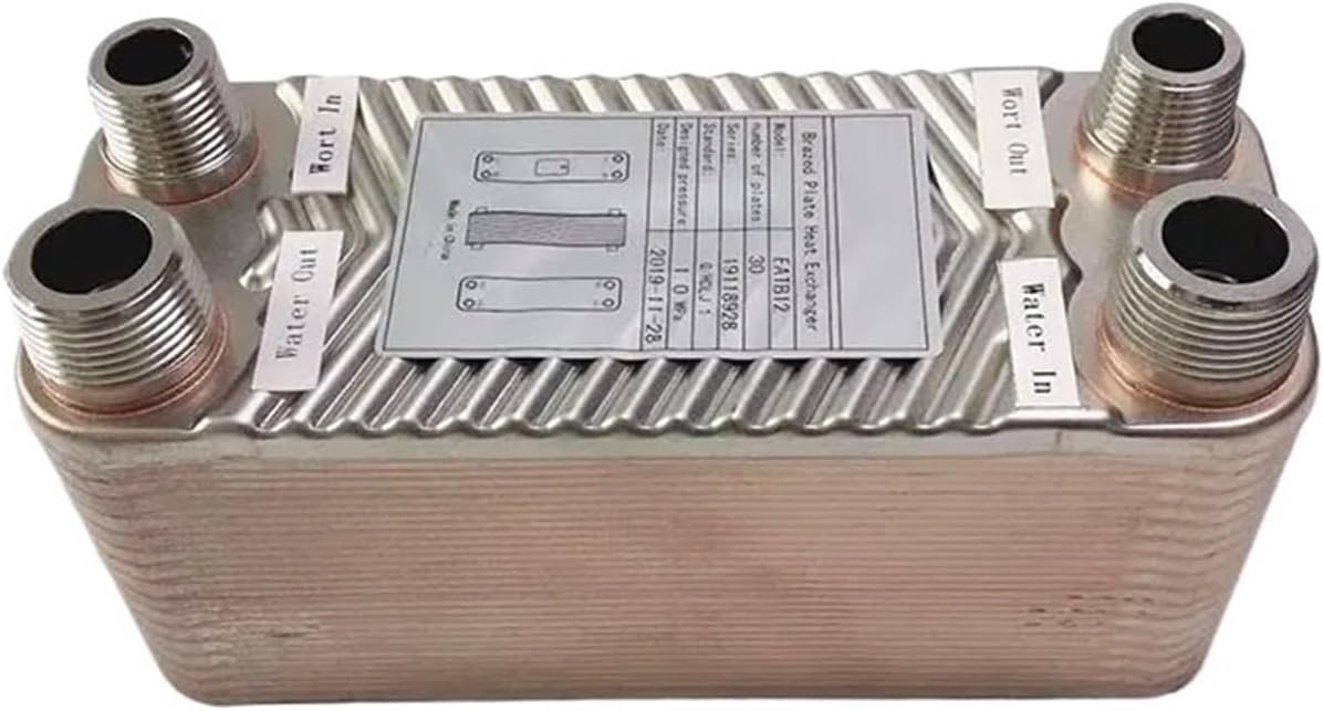Brazed Plate Heat Exchanger, Wort Chiller,30 Plates Brewing Chiller, Homebrew Wort Chiller,NPT Male Thread Connector
