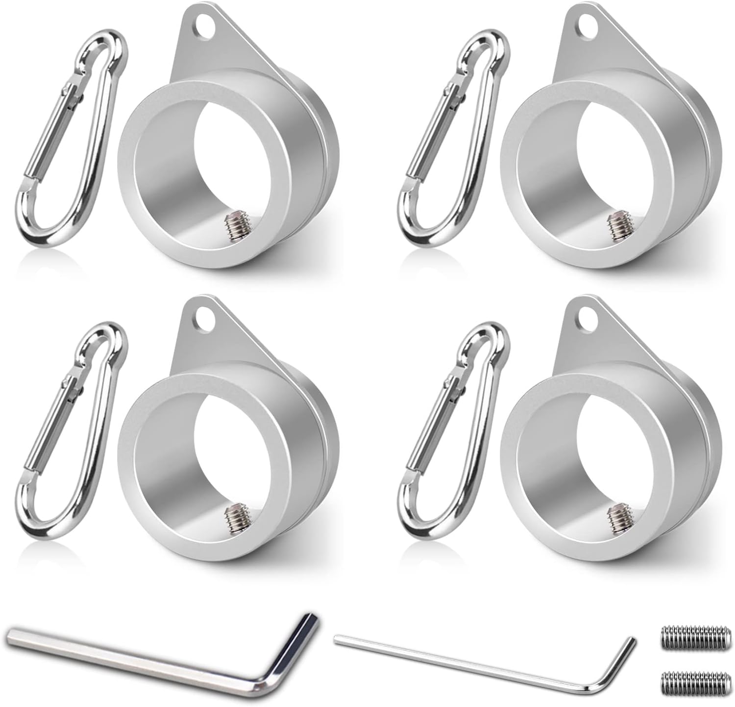 Loretoy 4 Pack Aluminum Alloy Flag Pole Rings, 360 Degree