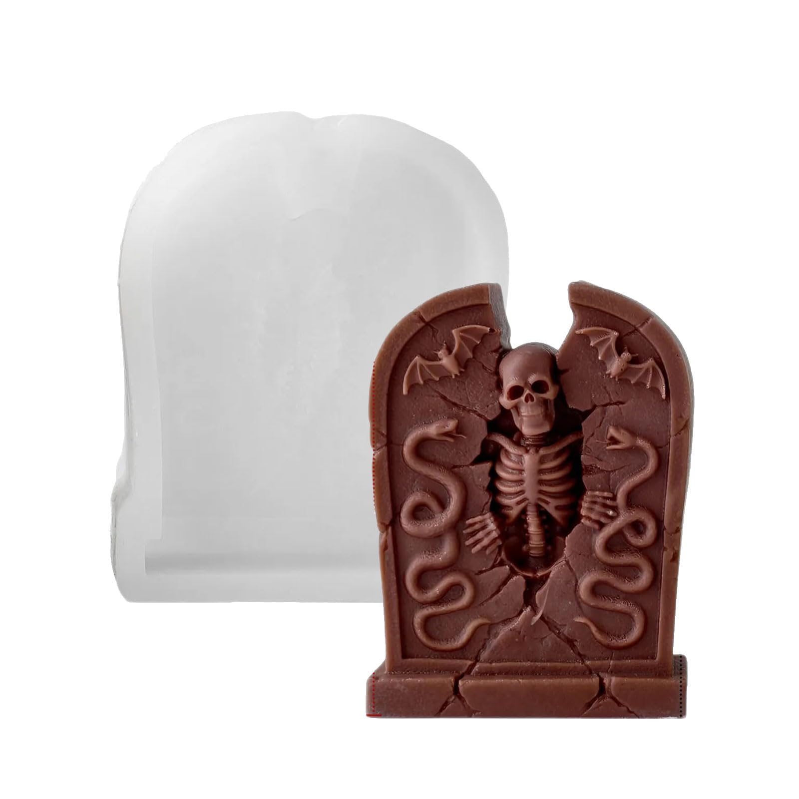 HZBB Halloween Silicone Set for and Projects Featuring Tombstone Skull Shape Halloween Marker Silicone