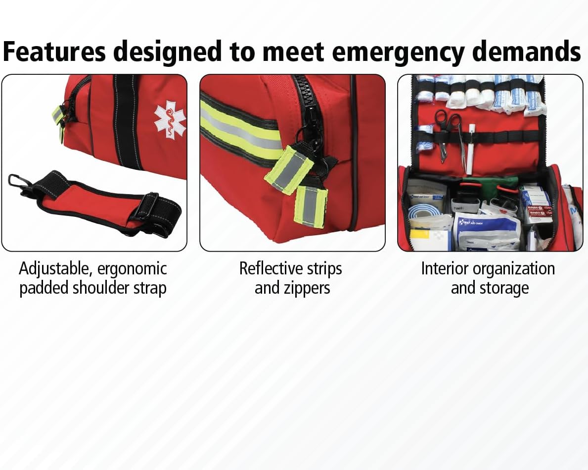 First Aid Only 91484 Basic First Aid Kit First Responder Bag with Bleed Control, 335 Pieces