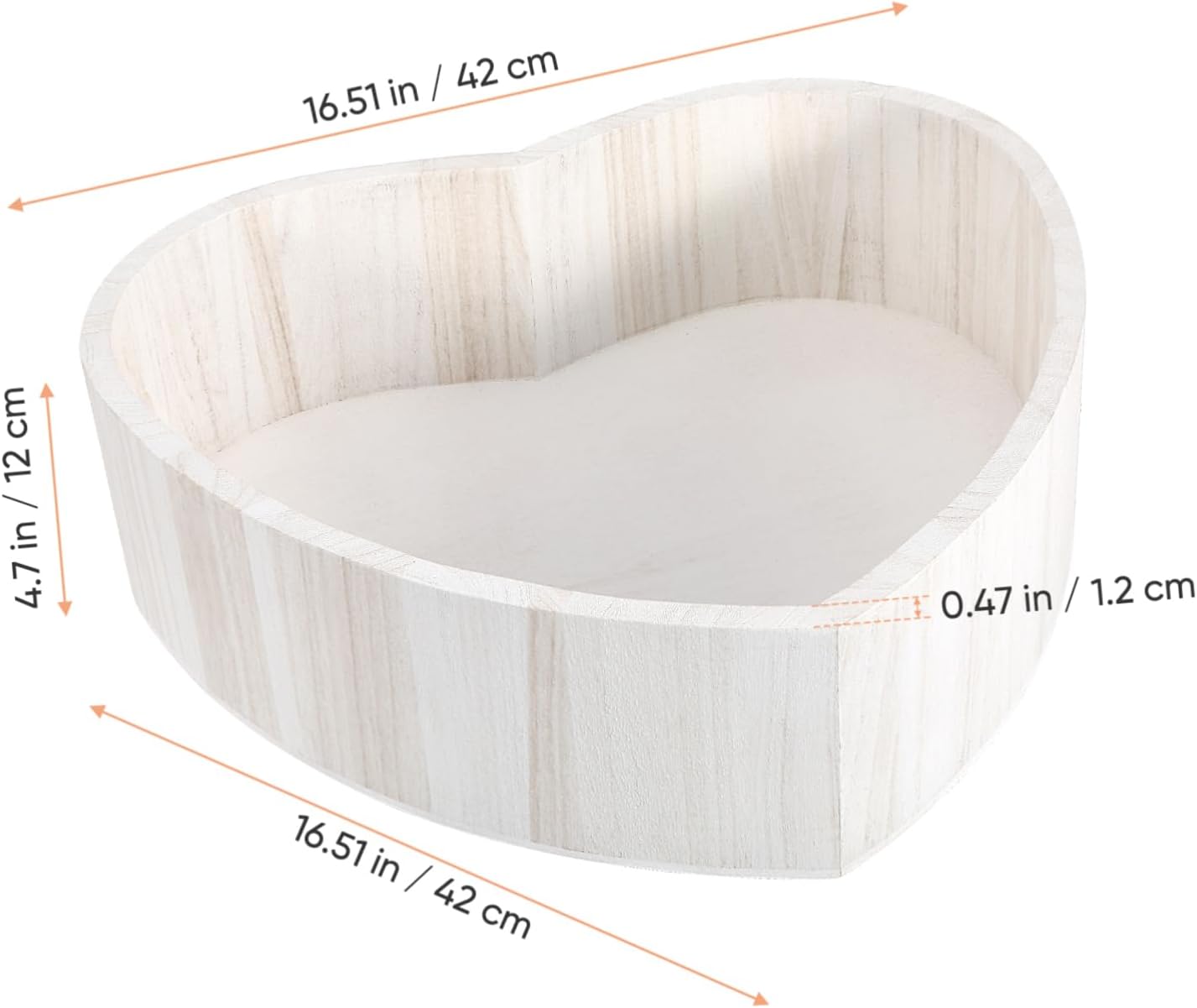 Heart-Shaped Wooden Bowl Newborn Photo Prop Baby Basket Baby Photography Accessory Baby Bed for Photographer