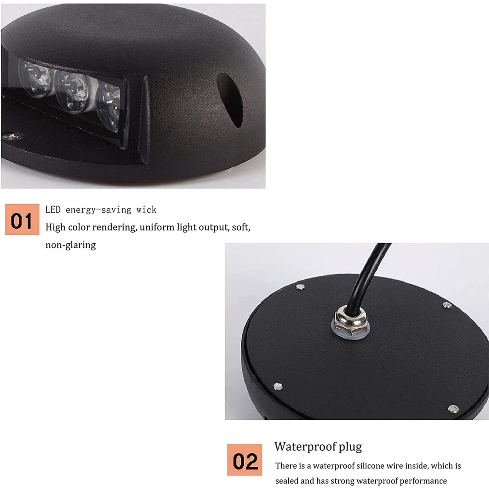 LED Foco Empotrable Al Aire Libre - Luces Led Suelo Terraza Exterior, Luces De Suelo Empotradas LED A Prueba De Agua IP67, 1 Transmisión De Luz Lateral Luces Enterradas Para Exteriores(Warm White,3W A