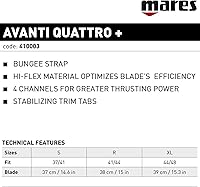 Vista 7 de Mares Avanti Quattro Plus aletas para natación sin talón con correa
