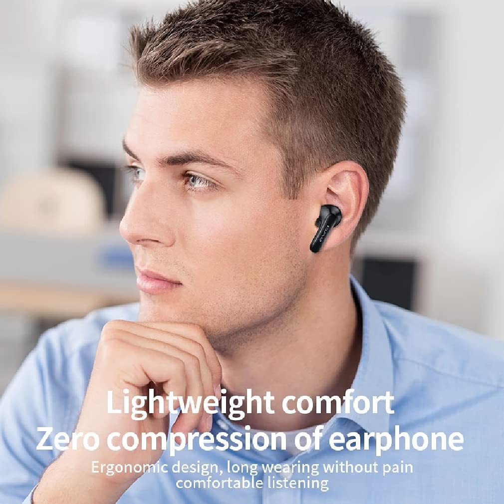 Inalámbrico In-Ear Auriculares Bluetooth 5.0 Auriculares Incorporados HD Mic Premium HiFi Sound Sound IPX5 Auriculares Impermeables para Juegos Y Deporte,Blanca