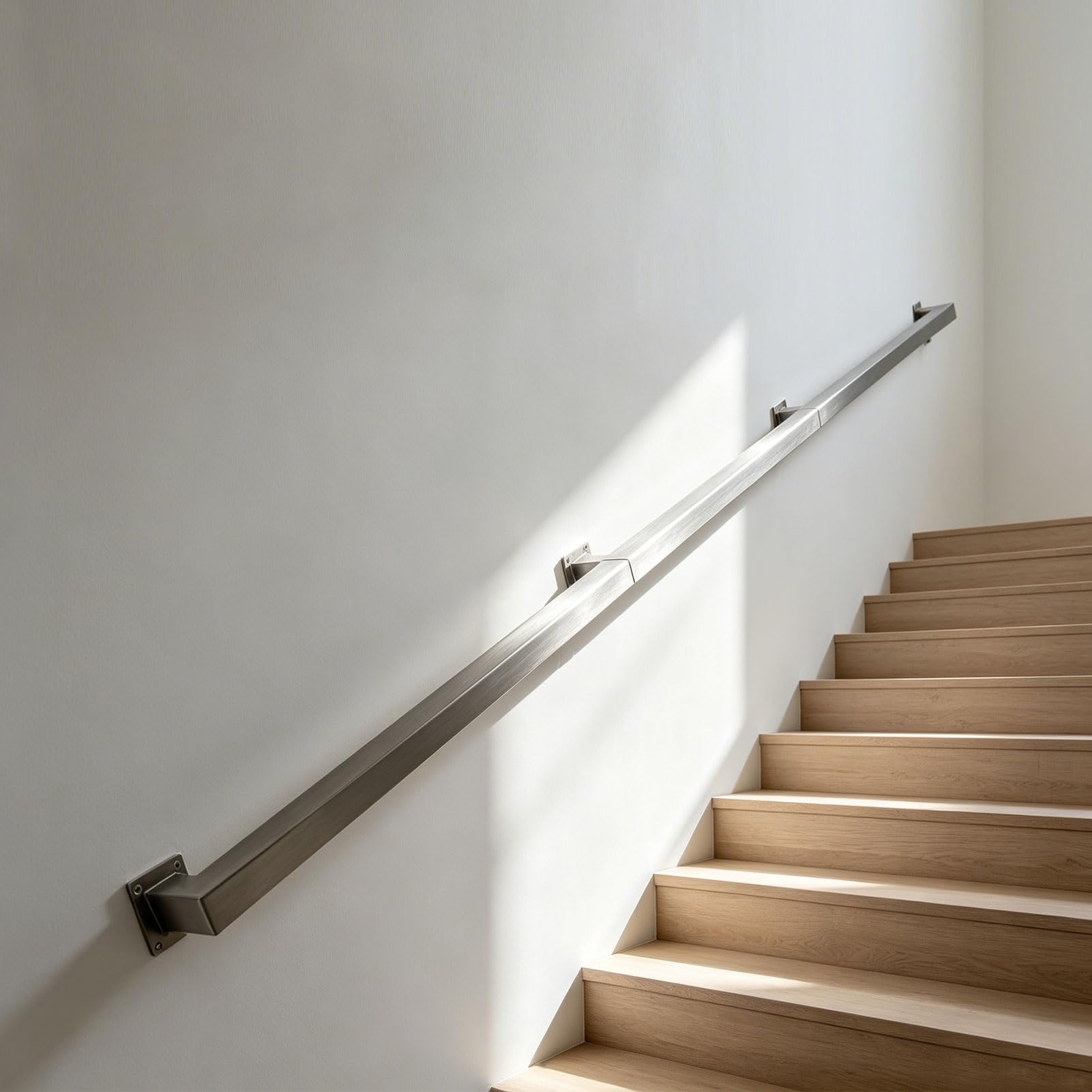 1ft - 20ft Handrails for Staircase｜Wall Mounted Stair Railing Metal Stairs Banister Hand Rails for Indoor and Outdoor Steps｜Stainless Steel Grab Bar with Complete Kit(12ft/360cm)