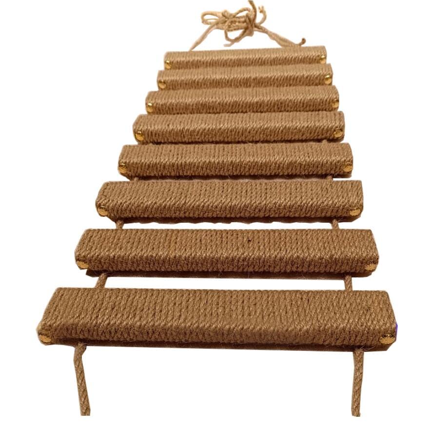 SGLTY Cat Ladder Bridge Wall Cat Cage Sisal Rope Cat Climbing Frame Pet Furniture Cat Step Scratcher Post Kitten Toys Cat Tree Tower with Hammock (50cm Full Sisal Ladder)
