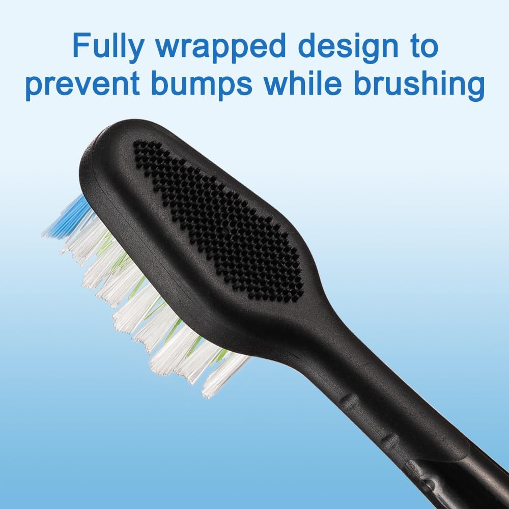Replacement Toothbrush Heads with Tongue Scraper for Waterpik Complete Care 5.0 WP-862, WP-872, WP-877, WP-882, WP-892 and Complete Care 9.0(CC-01CD012-2),Black,4 Pack