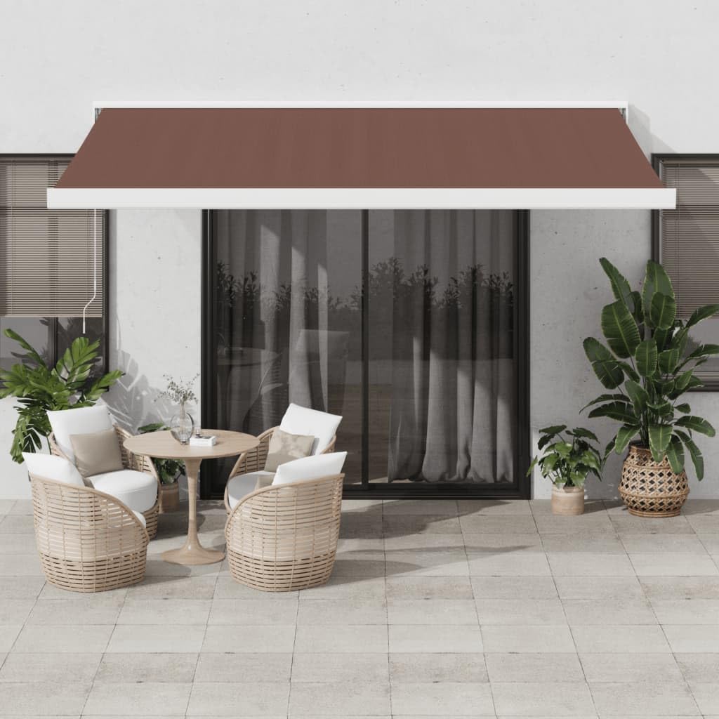 Gecheer Tenda Sole Retrattile Manuale 400x300 cm Marrone