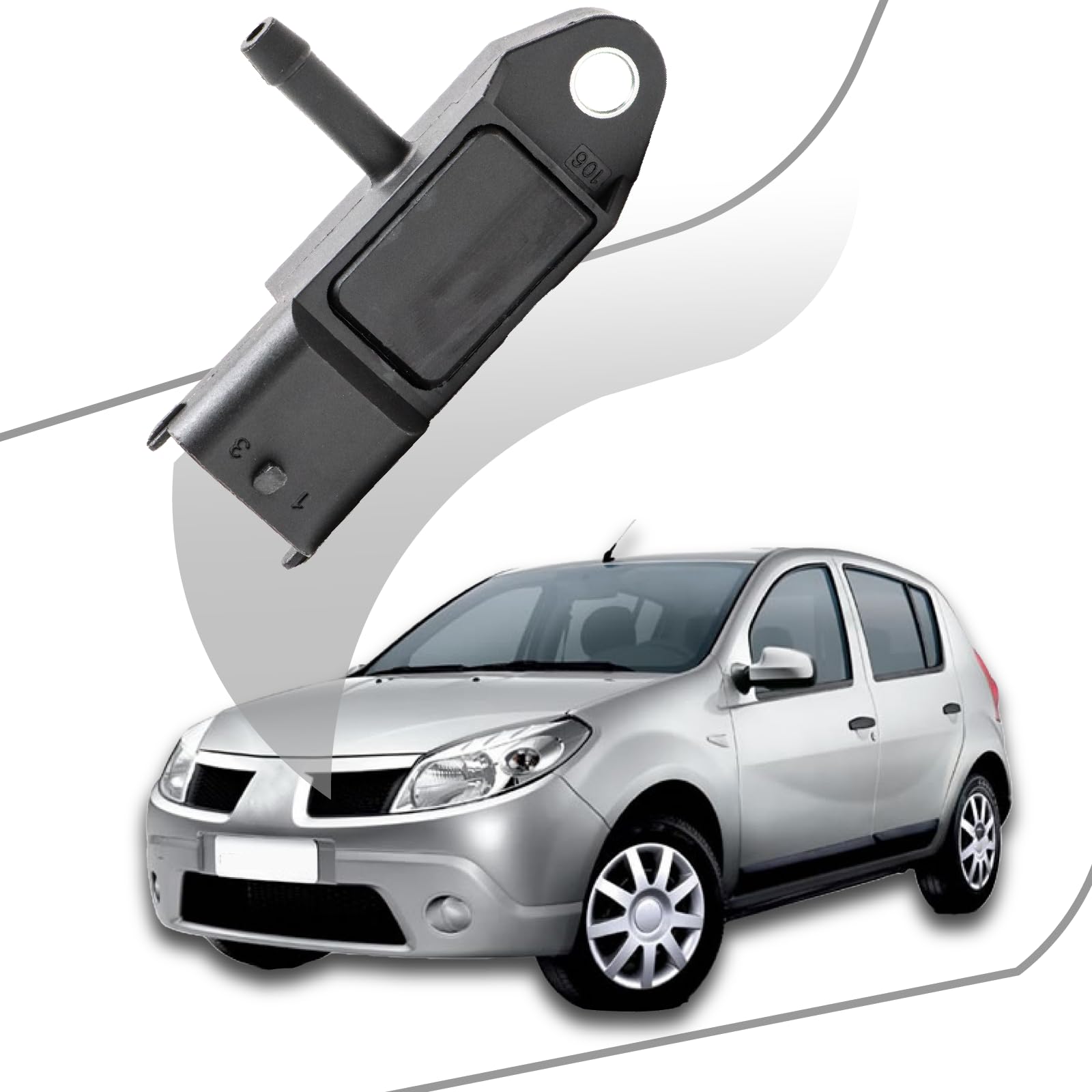 Capteur de pression de suralimentation pour Duster Logan Sandero Clio 2 3 Kangoo Mégane Scénic Trafic 2 Twingo 2 1.5 dCi 138250 04406441 04412919 093450122 093852290 18590 84A9 00 g