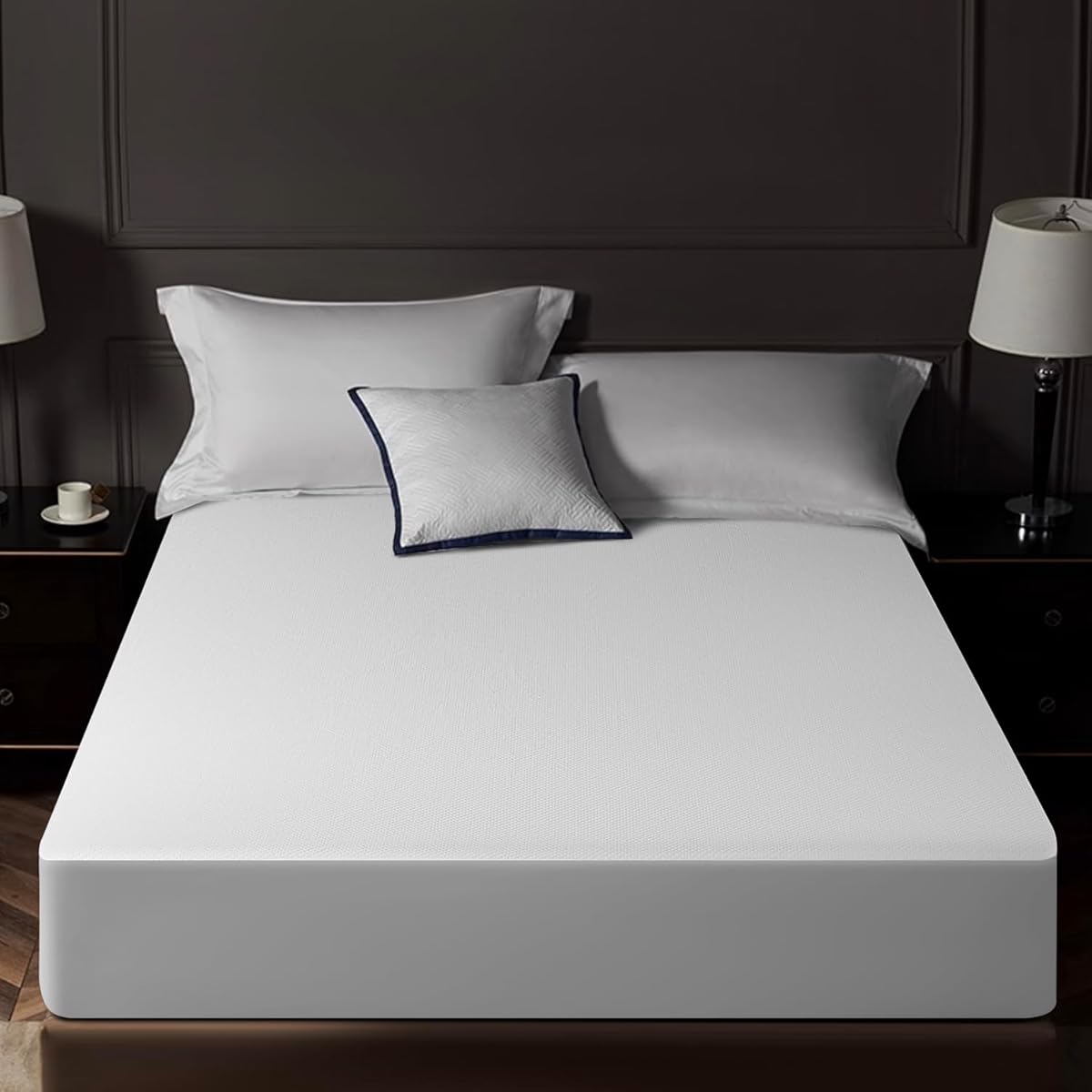 King Mattress Protector Tencel Luxury 100% Waterproof Mattress Protector,Silky Soft & Breathable,Cooling Mattress Pad Cover Fitted 18" Deep Pocket Noiseless,78"x80"