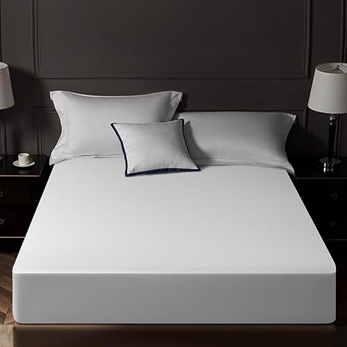 Protector de colchón tamaño King Tencel 100% impermeable, sedoso suave y transpirable, funda de colchón refrescante ajustable de 18 pulgadas de
