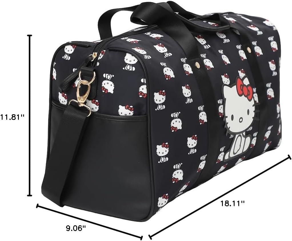 Hello Kitty AOP in Nylon with PU Accents Duffle Bag