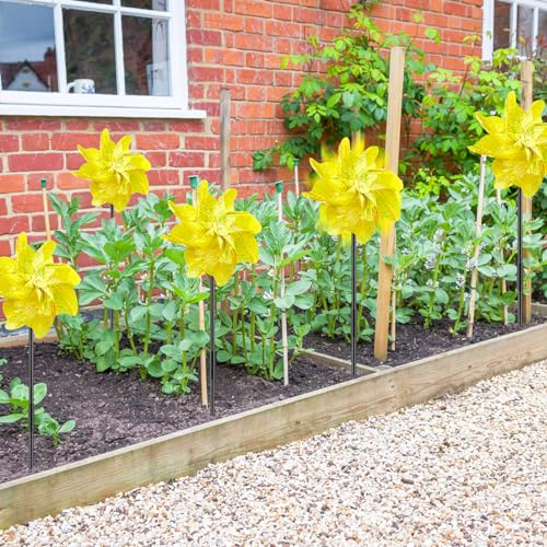 10 Packs Pinwheels Gold Reflective Wind Spinner Garden Pinwheel Sparkly Windmills Scare Birds Animal Away Wind Spinners for Yard and Garden Decor - Thumbnail 7
