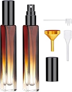 Segbeauty Empty Perfume Atomizer, 2pcs 10ML Travel Size Perfume Refill Bottle with Funnel and Dropper, Portable Glass Spra...