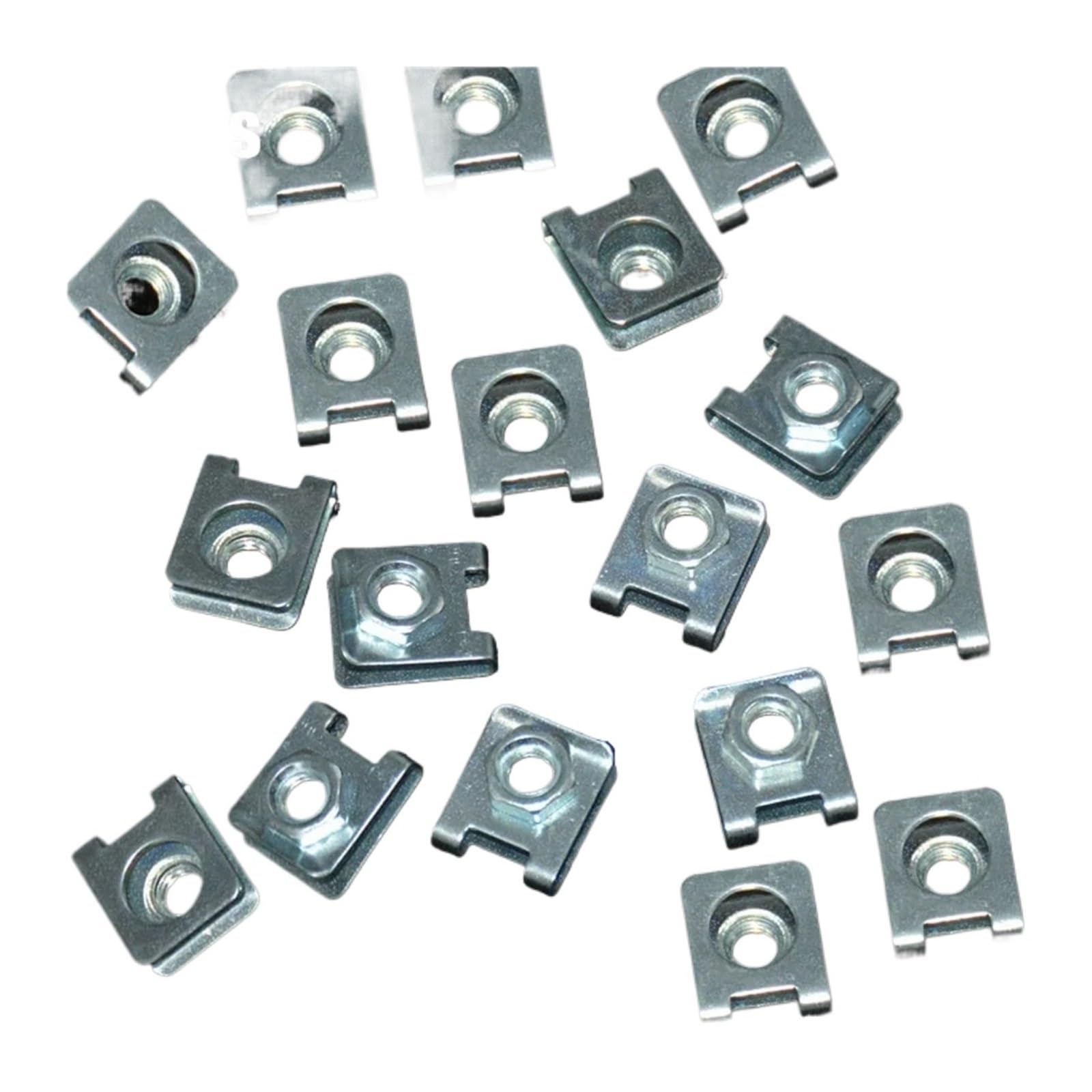 KXFVYNE Car Metal Clips U-Type Fastener Screw Bases Auto Bumper Fenders Trim Panel Anti-Rust Protection Clip Buckle(20pcs)