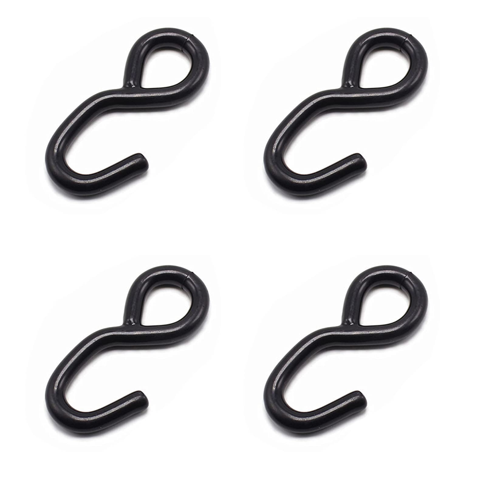 High Strength Steel Over Tire Wire Hook Heavy Duty Ratchet Hook for Tie Down Strap Webbing Car Hauler Tie Down Auto Transporter Trailer S Hook - 25mm x 800kg 4PCS