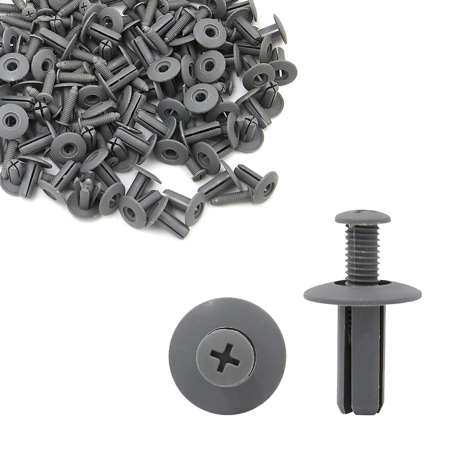 50 Rivetti In Plastica Per Auto, Diametro Foro 6mm, Clip Di Fissaggio Universali Per Paraurti E Parafanghi, Colore Nero - 3