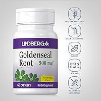 Vista 3 de Lindberg Cápsulas de raíz Goldenseal 500 mg 60 cápsulas Hierba tradicional Suplemento de extracto Sin OMG, sin gluten