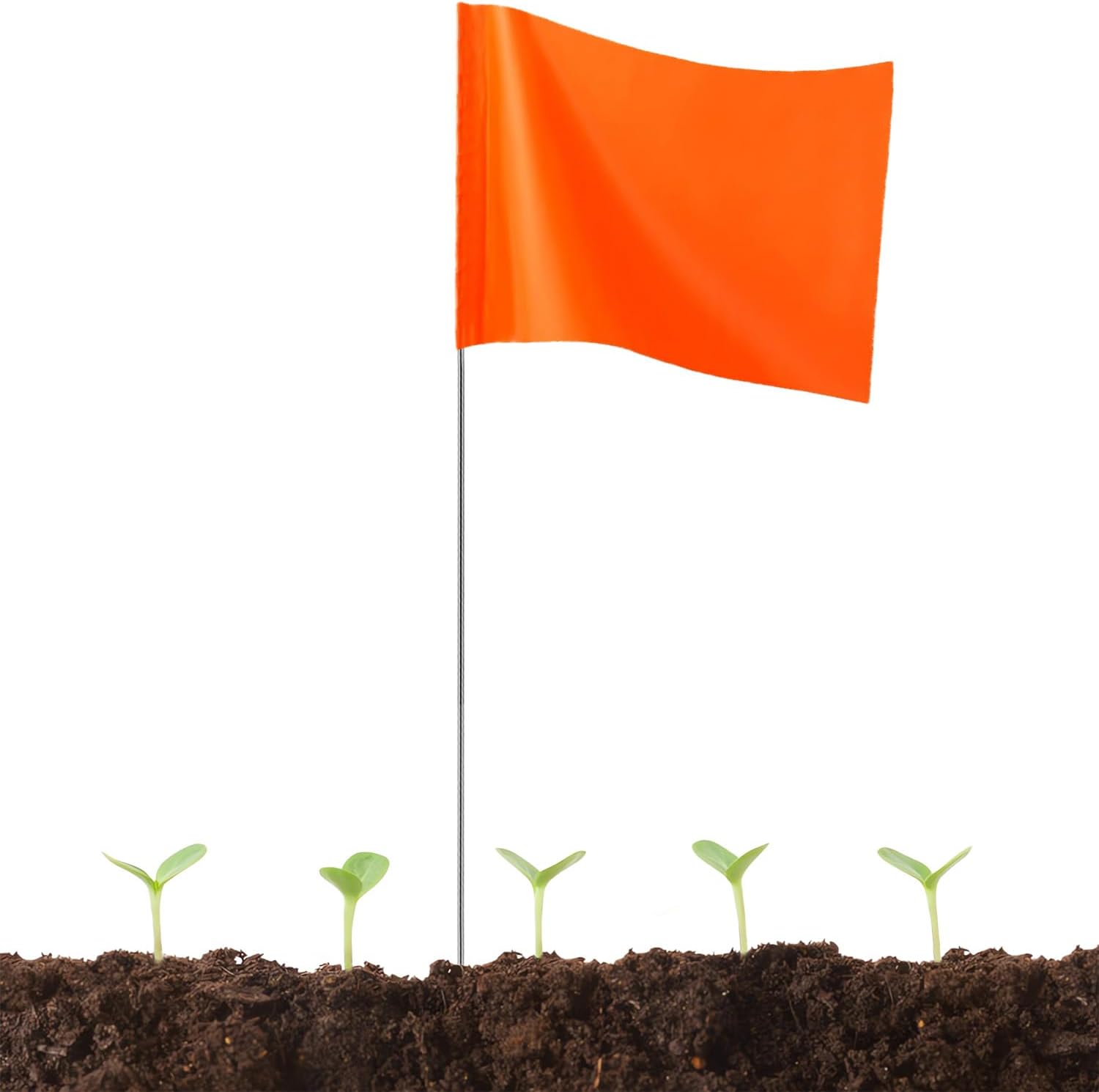 JIZHGRAD Orange Marking Flags for Lawn, 50Pack Yard Flags