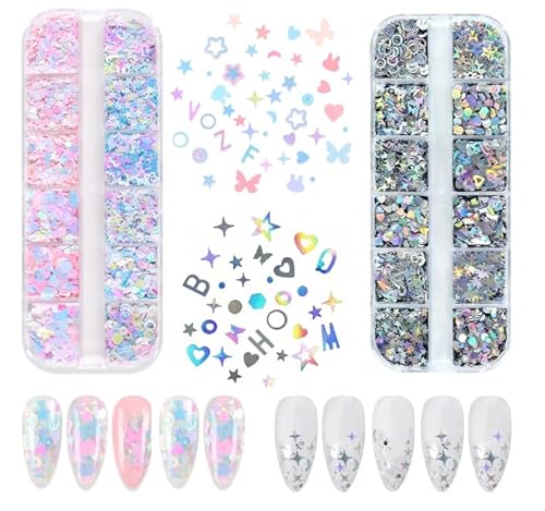 Nail Art Glitters Star Shaped Resin Filling Sequins Paillette Jewelry Epoxy Craft Resin Mold Decorations Filling Sequins (Color1)