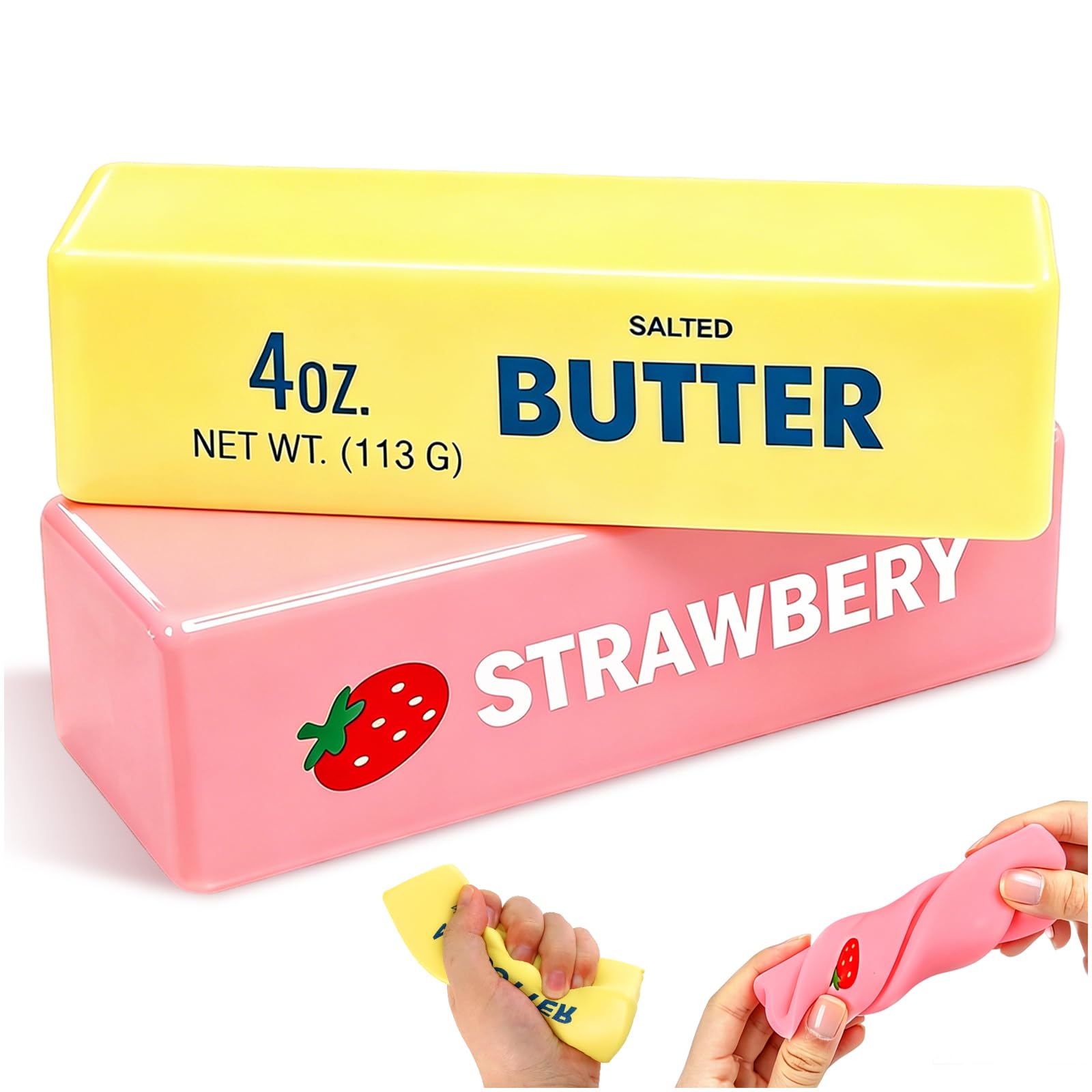 KutaKuta 2 PCS Butter Toys, PU Material Portable Decompression Sensory Toy, Anxiety Relief Toy for Kids Adults, Office, 25Toys1