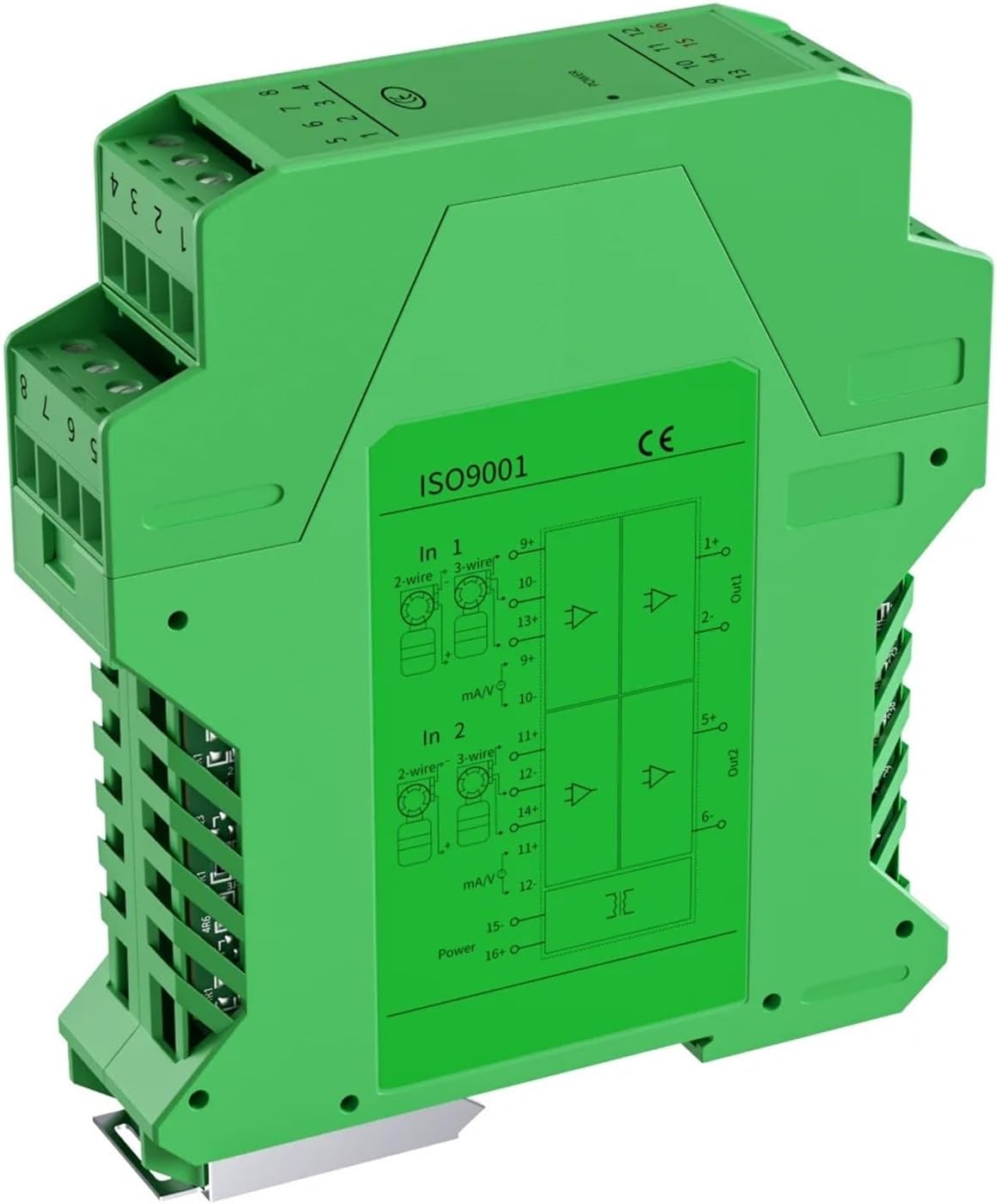 MNEXQML 1PCS Current Voltage Transmitter Signal Analog 4-20mA 0-10V Converter Signal Isolator(2IN4OUT,Output 0-10V_Input 4-20MA_DC24V)